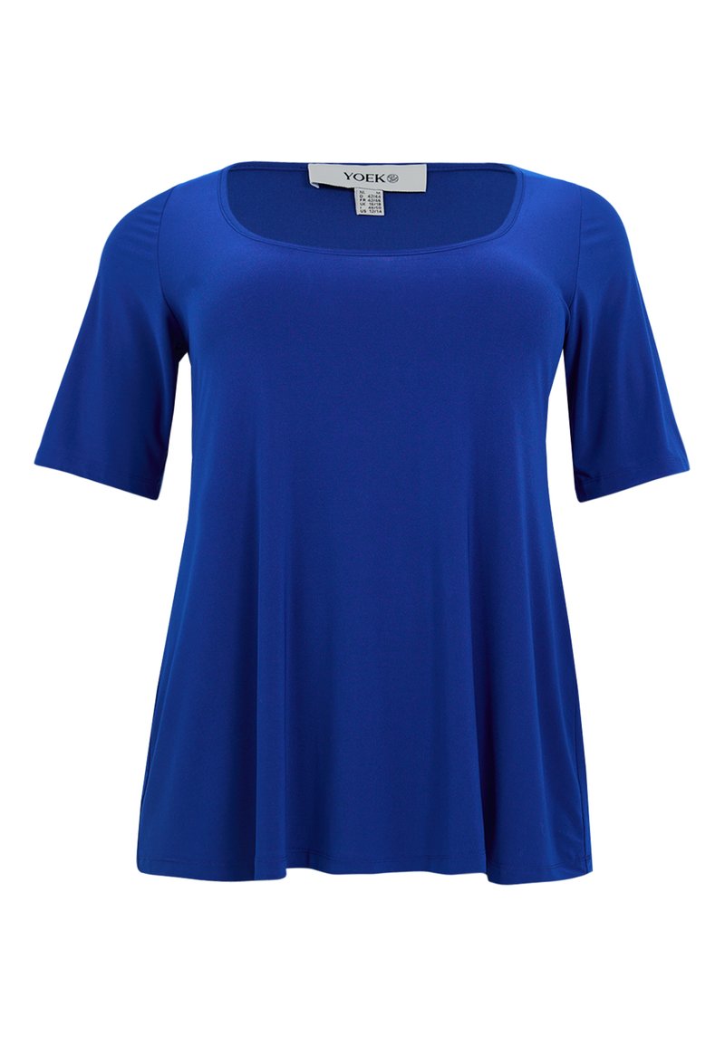YOEK YOEK DAMEN TOP MIT KURZARM - T-shirt basic - indigo/blauw denim ...