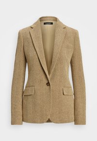 Lauren Ralph Lauren COTTON LINEN HERRINGBONE JACKET - Blazer - brown/cream