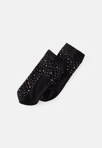 PCCLAIRE FISHNET GLITTER SOCKS 2 PACK - Zeķes - black