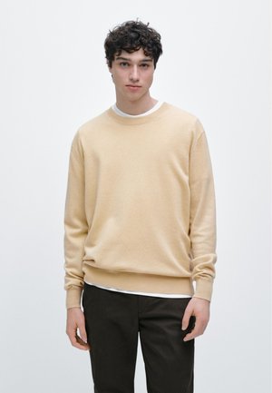 CREW NECK - Stickad tröja - light yellow