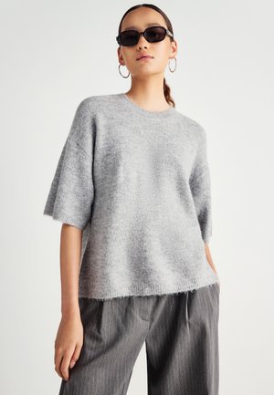 SHORT SLEEVE - Jumper - middle grey melange