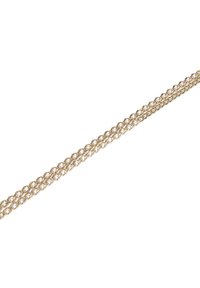 Bransoletka z łańcuszka ze złota z połączonymi owalnymi ogniwami o gładkiej fakturze i akcentami z przezroczystych kamieni, odbijającymi światło dla dodatkowego blasku.