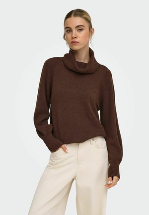 ONLY, ONLOLIVIA LS ROLL NECK CC KNT - Pullover - chocolate martini