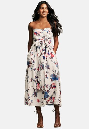 Laura Ashley REGULAR FIT - PRIORY FLORAL STRAPLESS TIE - Denné šaty - ivory