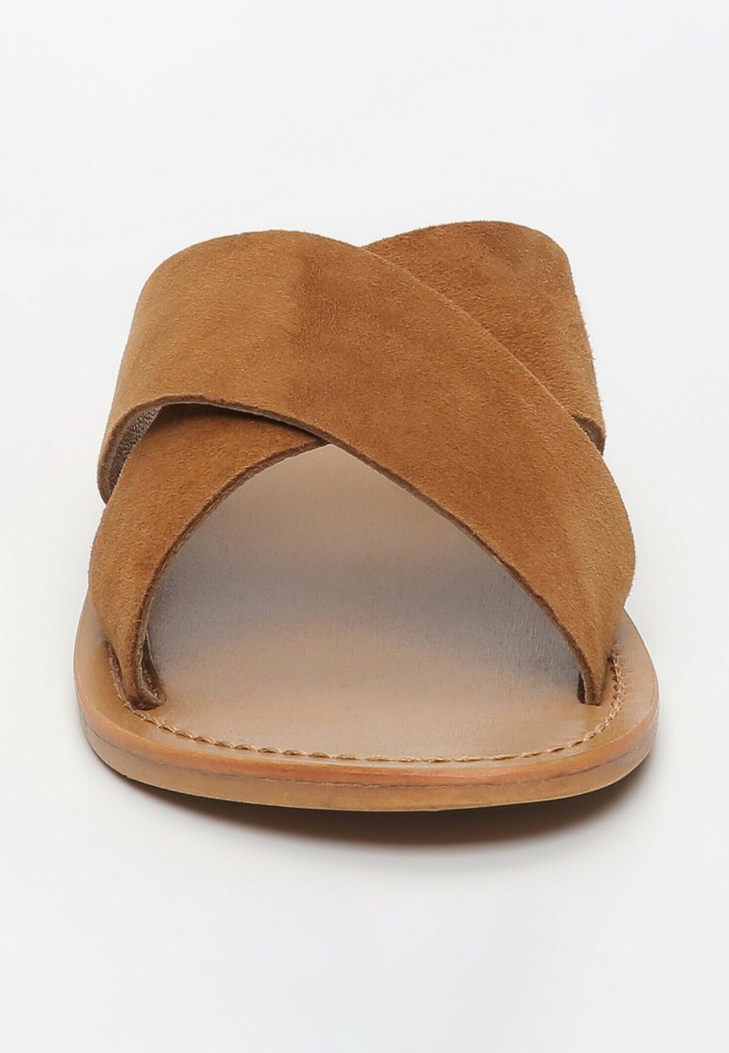 Damen Flache Pantoletten | White Sun Pantolette flach camel - YR21926 Damen Flache Pantoletten | White Sun Pantolette flach camel - YR21926