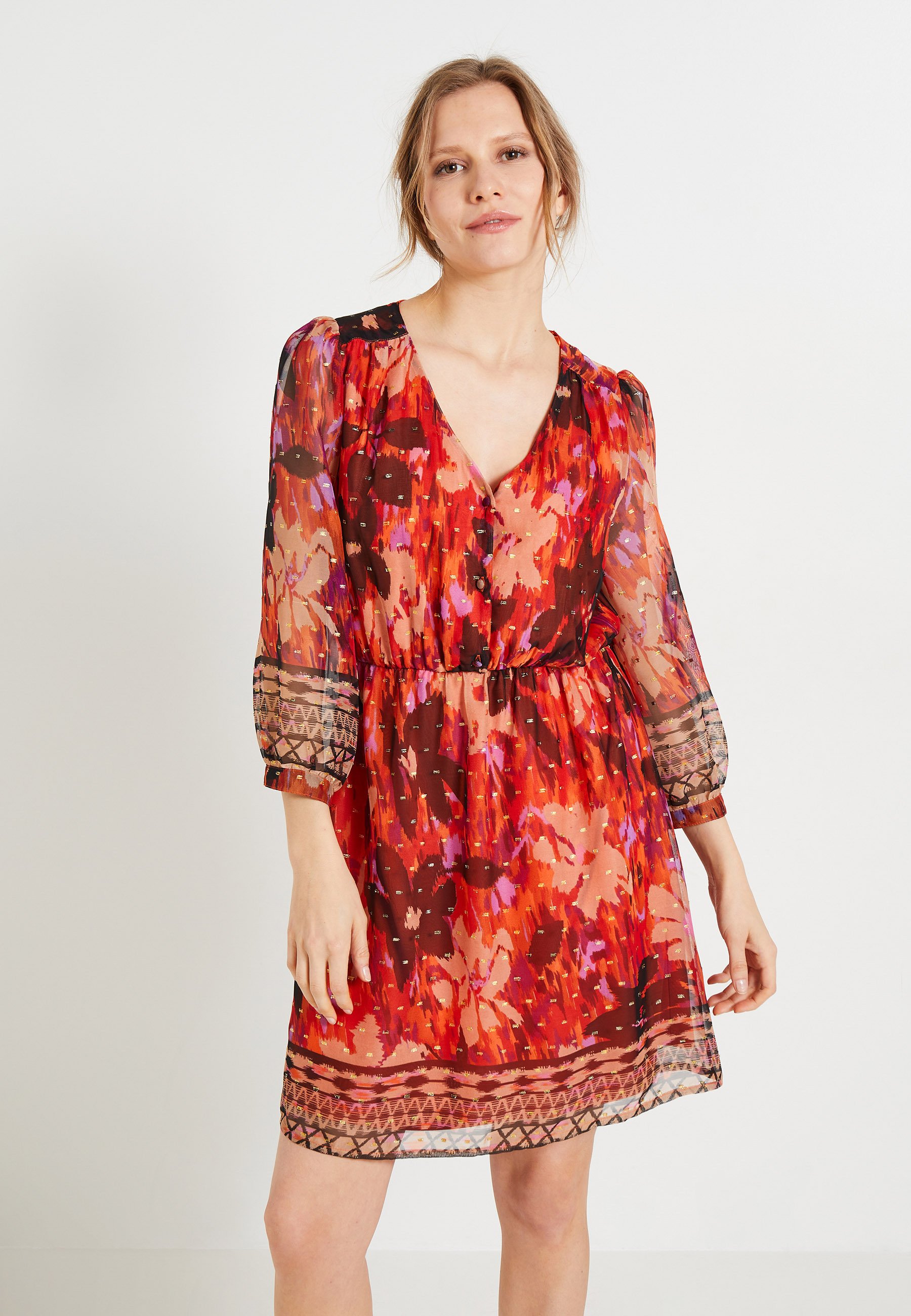 Robe Femme Jus D'Orange Paris - Taille 36 Rouge - Style Vintage Et élégante
