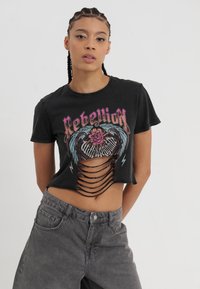 Even&Odd Print T-shirt - anthracite