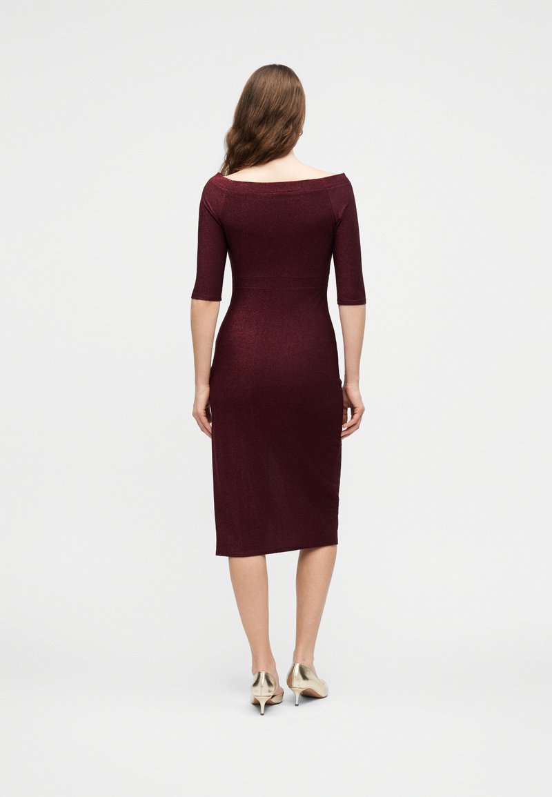 slim fit dress slacks Celena Maxi Dress Burgundy Burnout