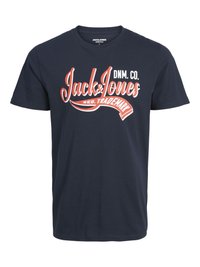 Jack & Jones Junior JJELOGO TEE NECK - T-shirt med print - navy blazer