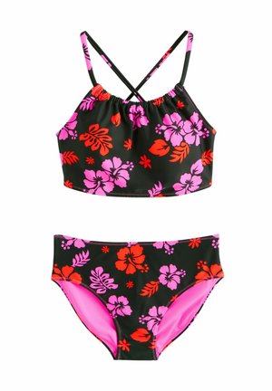 REGULAR FIT - LIGHTLY PADDED SET - Bikini - black pink tropical