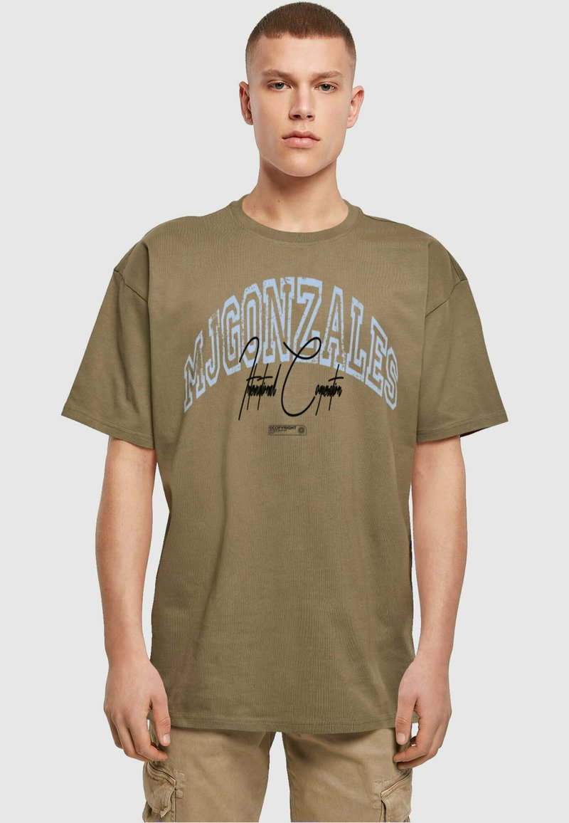 MJ Gonzales Nyomott mintás póló - olive