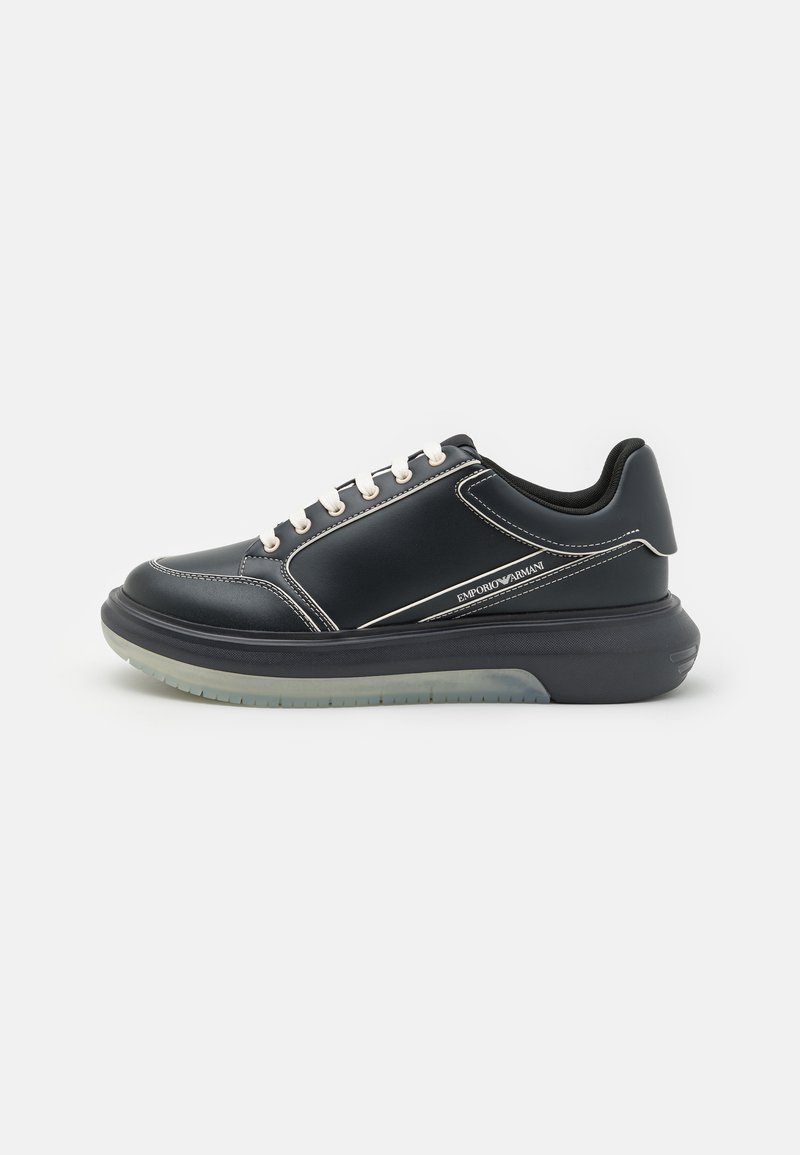 Emporio Armani WAXY EDGE - Sneakers basse - navy/off-white