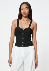 Koton BUTTON DETAIL STRAPP TANK - Top - black