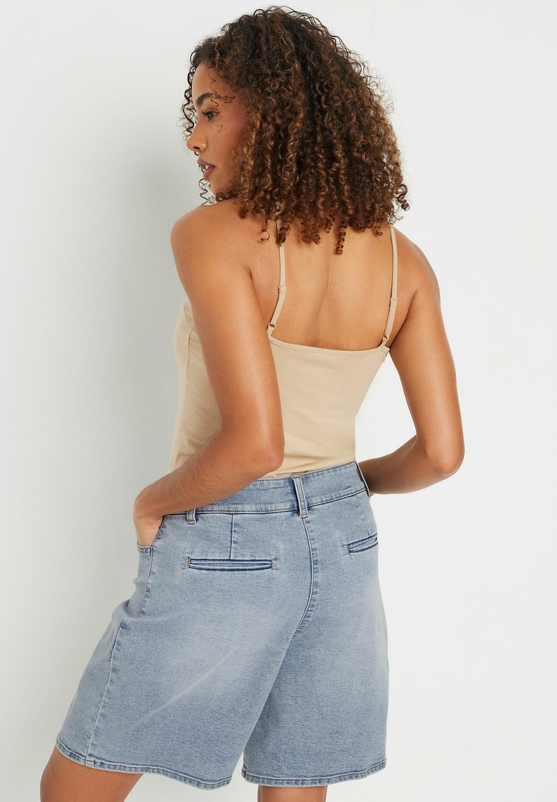 Short Bermuda Femme M&Co Taille 10 Bleu Coton – Taille Régulière, état Très Bon