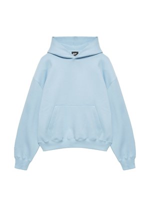 PULL&BEAR, BOXY FIT WITH HOOD - HOODIE - Sweat à capuche - light blue