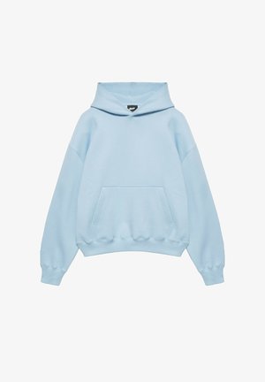 PULL&BEAR, BOXY FIT WITH HOOD - HOODIE - Sweat à capuche - light blue