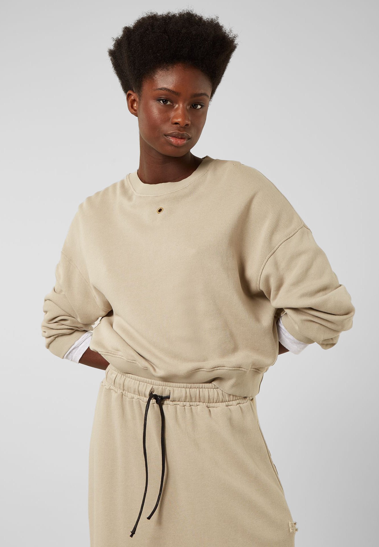 10DAYS CROPPED - Jumper - fog/beige 