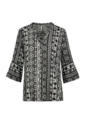 GEMUSTERTE BOHO MIT TROMPETENÄRMELN - Bluse - schwarz