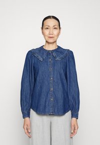 Marks & Spencer COLLAR BLOU - Blusa com botões - medium indigo