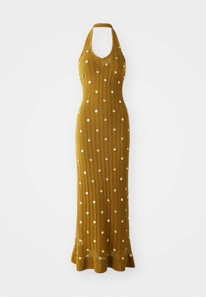 sandro ROBE MIDI MAILLE DOS NU - Maxi dress - olive