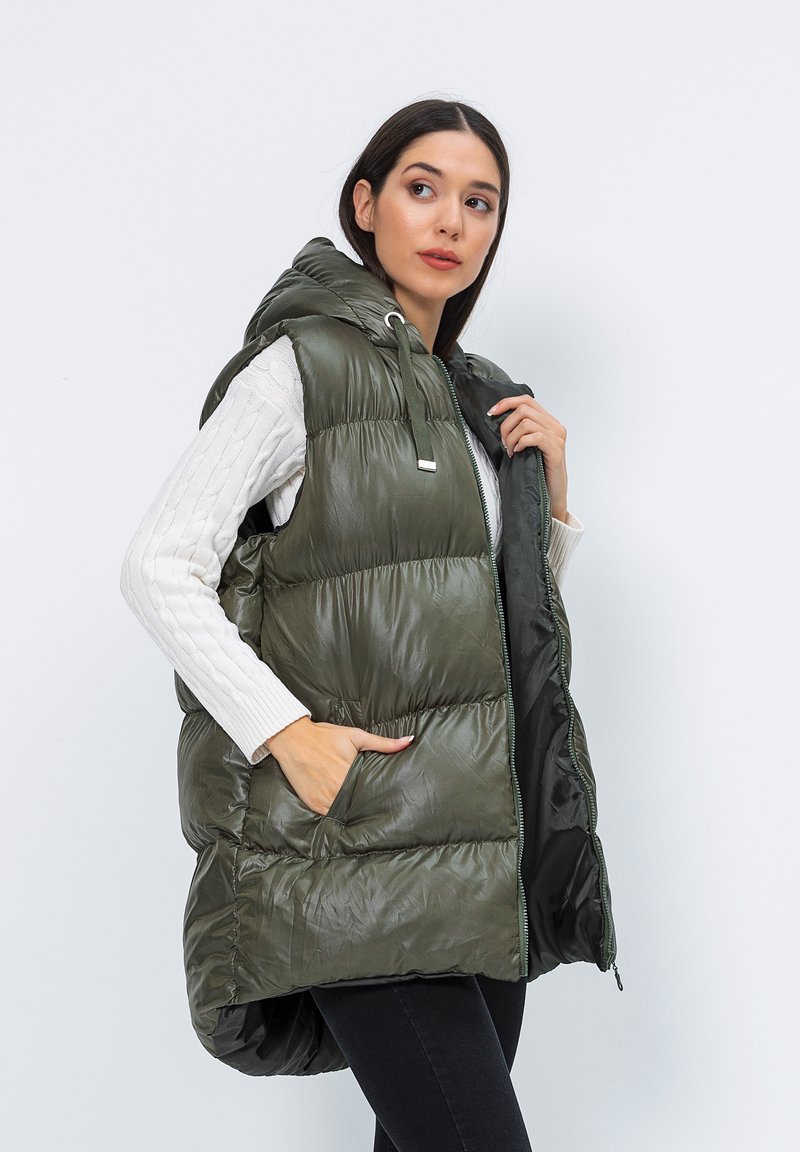 Damen Leichte Jacken | Edoardo Caravella Weste green/khaki - GD83501 Damen Leichte Jacken | Edoardo Caravella Weste green/khaki - GD83501
