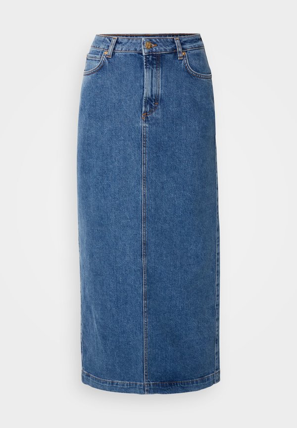 SKIRT HIGH WAIST REGULAR FIT SLIT AT BACK - Denim skirt3
