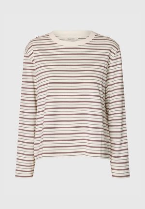 Selected, SLWESSENTIAL LS STRIPED BOXY TEE NOOS - T-shirt à manches longues - tawny port stripes:multi stripe