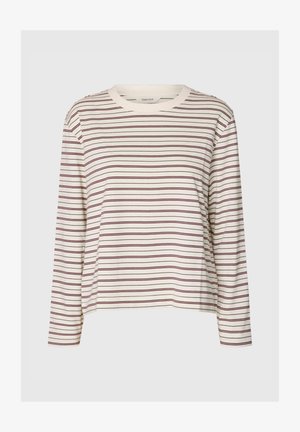 Selected, SLWESSENTIAL LS STRIPED BOXY TEE NOOS - T-shirt à manches longues - tawny port stripes:multi stripe