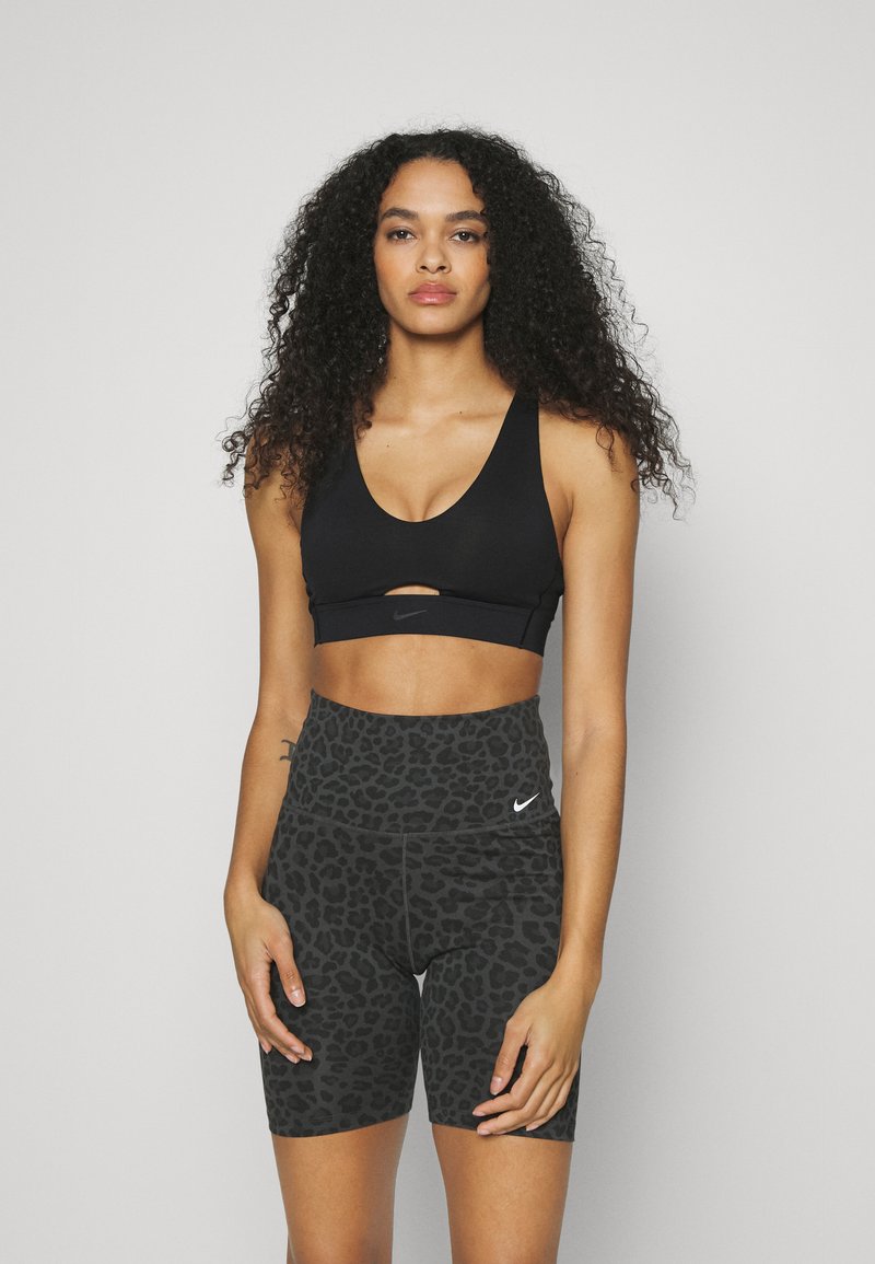 Nike Performance W DF INDY  - Vidēja atbalsta sporta krūšturis - black/dark smoke grey