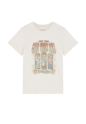 Wrangler, SHRUNKEN BAND TEE - Тениска с щампа - worn white