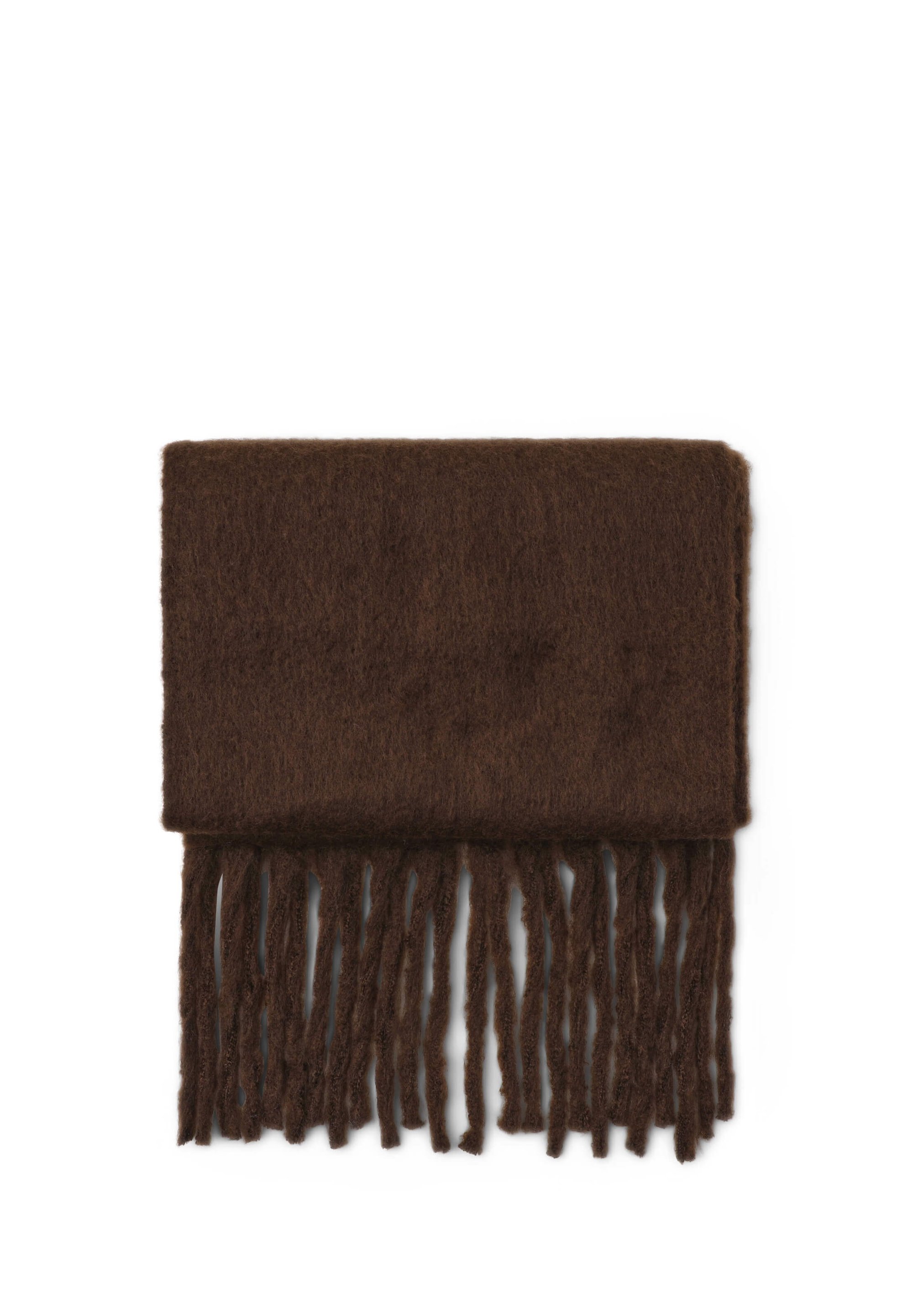 Terranova CON FRANGE Sciarpa marrone scuro