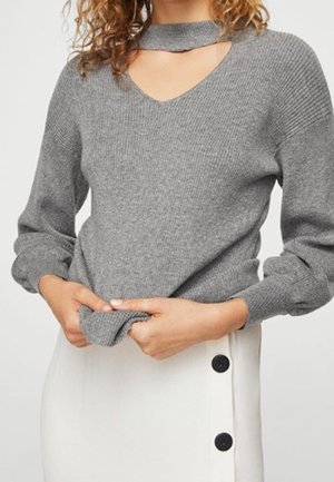 Striktrøje - mottled grey