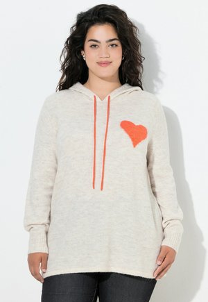 KAPUZEN-STRAIGHT FIT KLEINES HERZ - Felpa con cappuccio - off-white