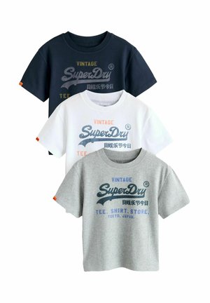 3 PACK - T-Shirt basic - white navy