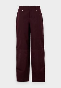 DOUBLE SIDED STRUCTURED LONG PANTS - Trousers - aubergine