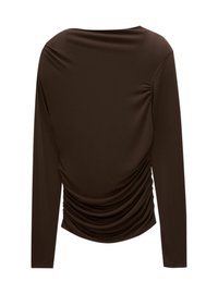 GATHERED LONG SLEEVE - Langarmshirt - brown
