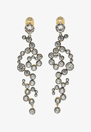Massimo Dutti, SPIRAL RHINESTONE DANGLE EARRINGS - Øreringe - yellow