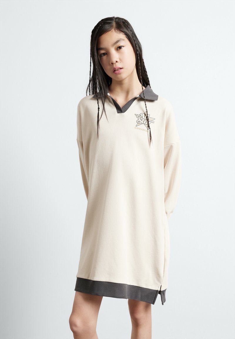 Converse LONG SLEEVE DRESS - Rochie de zi - natural ivory