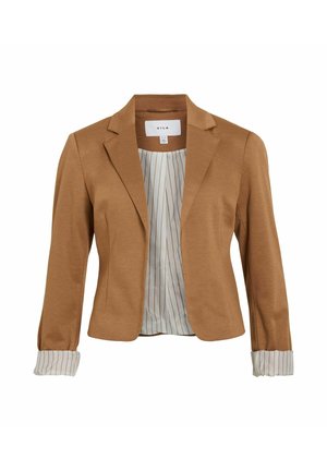 VILA, BLAZER VISAGA SHORT JERSEY - Blazer - tobacco brown