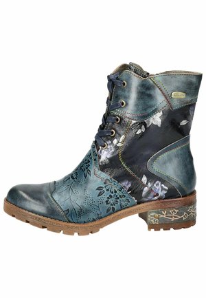 Cowboy/biker ankle boot - bleu