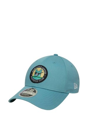 Turquoise baseball cap featuring a round embroidered Newcastle United FC logo, with a structured crown and curved brim.