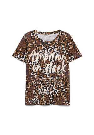 INSIDE MANGA CORTA ANIMAL PRINT - Camiseta estampada - marron