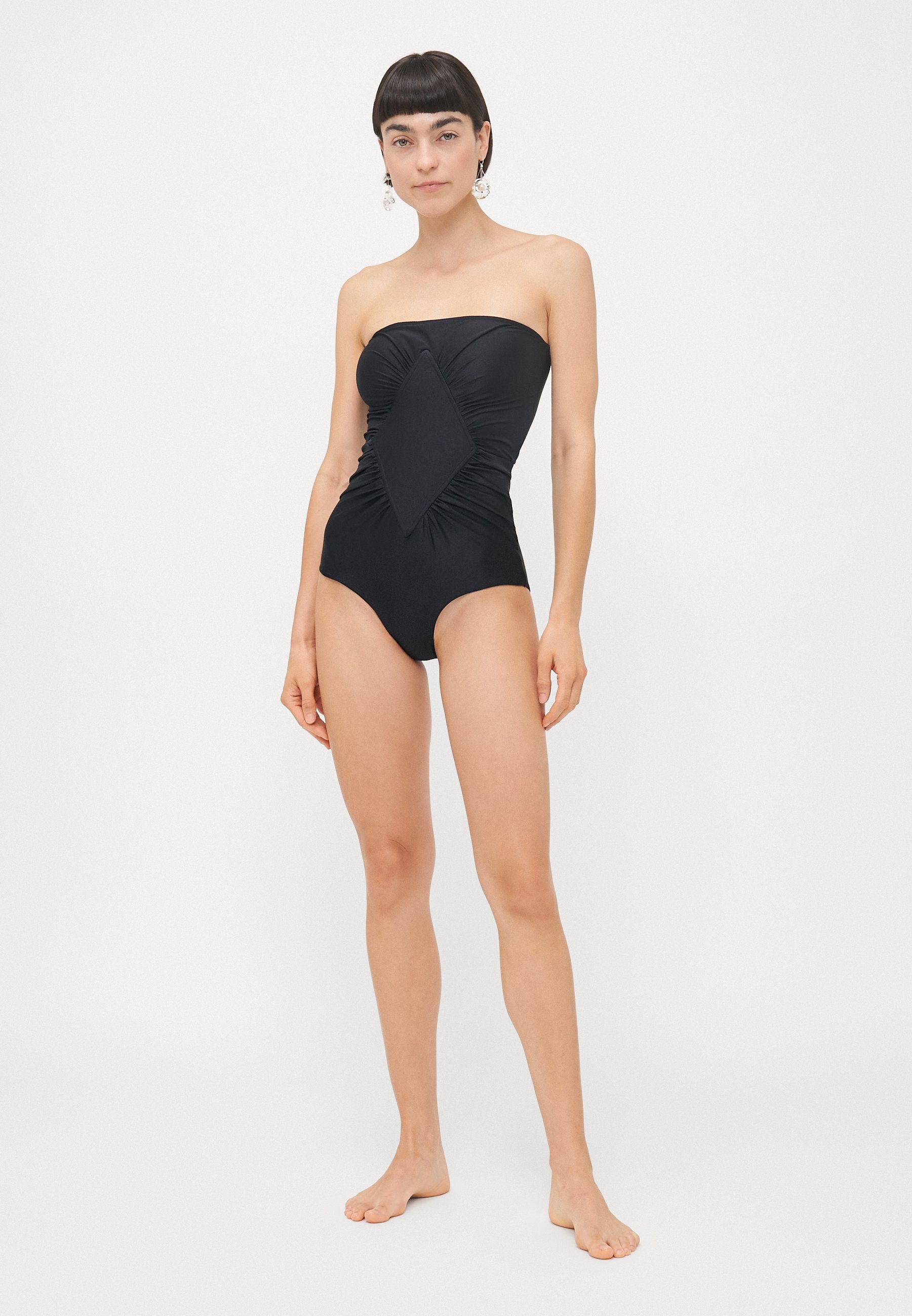 ADRIANA DEGREAS SOLID FRILLED STRAPLESS SWIMSUIT - Swimsuit