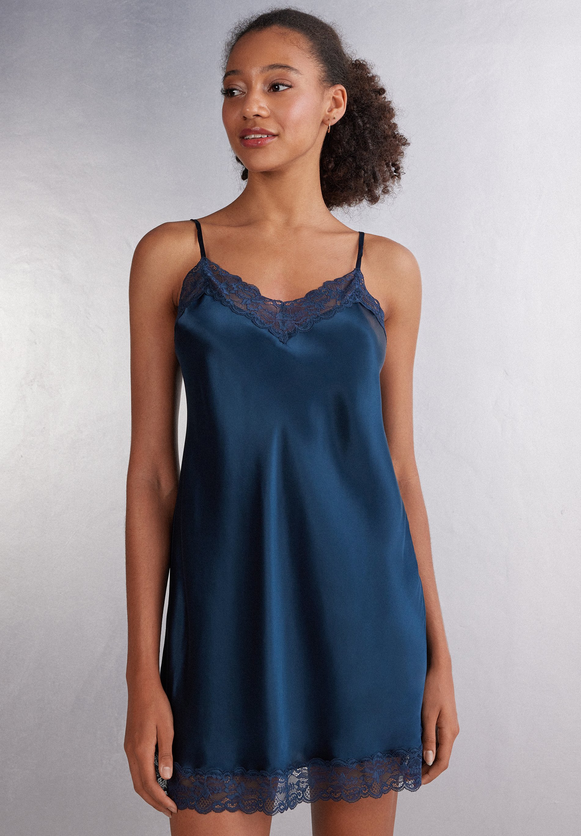 Camicia Da Notte Damart In Thermolactyl Morbida E Calda - Blu Notte, Taglia 38-40 (S)