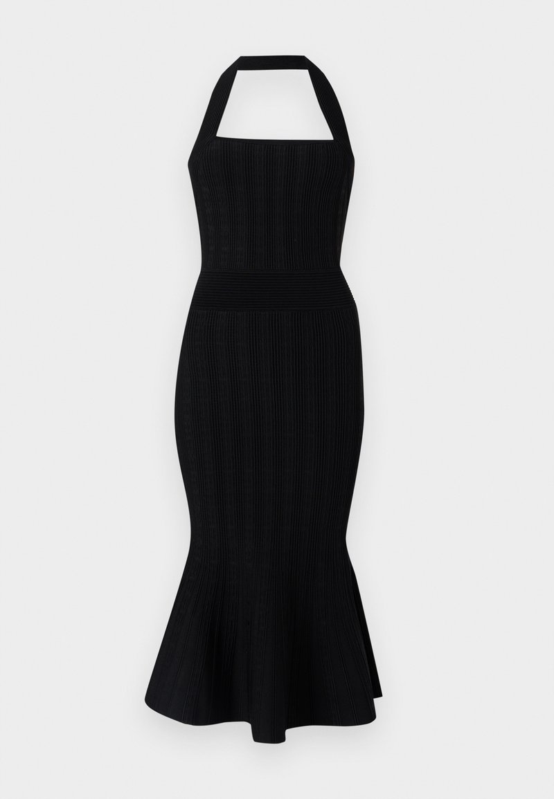 guess women's sleeveless halter bodice satin midi dress Sofie Halter Dress