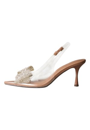 Next REGULAR FIT - FOREVER COMFORT  PERSPEX JEWELED BOW - Nyitott orrú - nude/silver