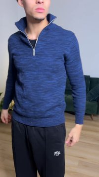 Selected Homme SLHDANE STRUCTURE HALF ZIP - Stickad tröja - sky captain