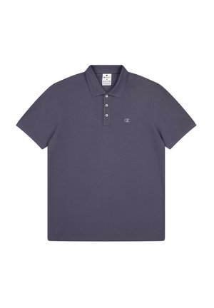 Paarse polo shirt van katoen. Voorzien van een drieknoopssluiting, korte mouwen en een subtiel logo op de borst. Glad textuur.