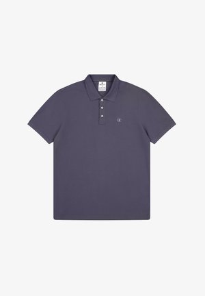 Paarse polo shirt van katoen. Voorzien van een drieknoopssluiting, korte mouwen en een subtiel logo op de borst. Glad textuur.