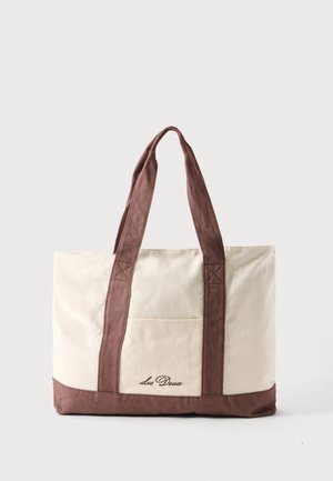 Les Deux, SIGNATURE TOTE BAG UNISEX - Чанта за пазаруване - brown/off-white